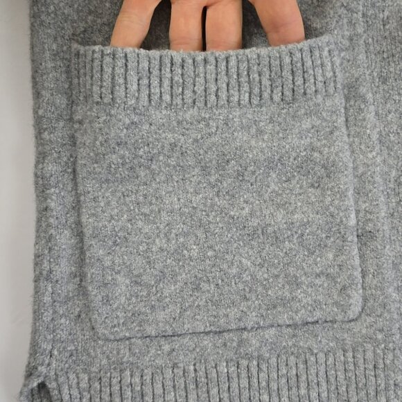 Tres Chic Women's Grey Wool Blend Open Front Long Length Cardigan Pockets Size S - Picture 7 of 14